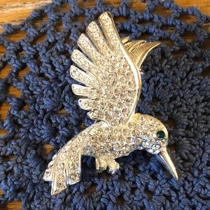 Crystal Hummingbird Pin